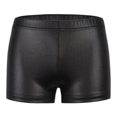 Kid Girl Dance Bright Gold Bronzed High Elastic Shorts Training Pants