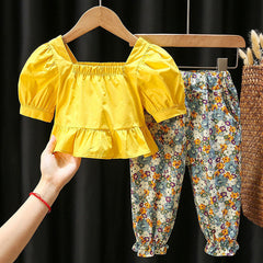 Kid Baby Girls Summer Suit Floral Sets 2 Pcs
