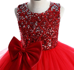 Kid Girl Princess Pure Cotton Red Dresses