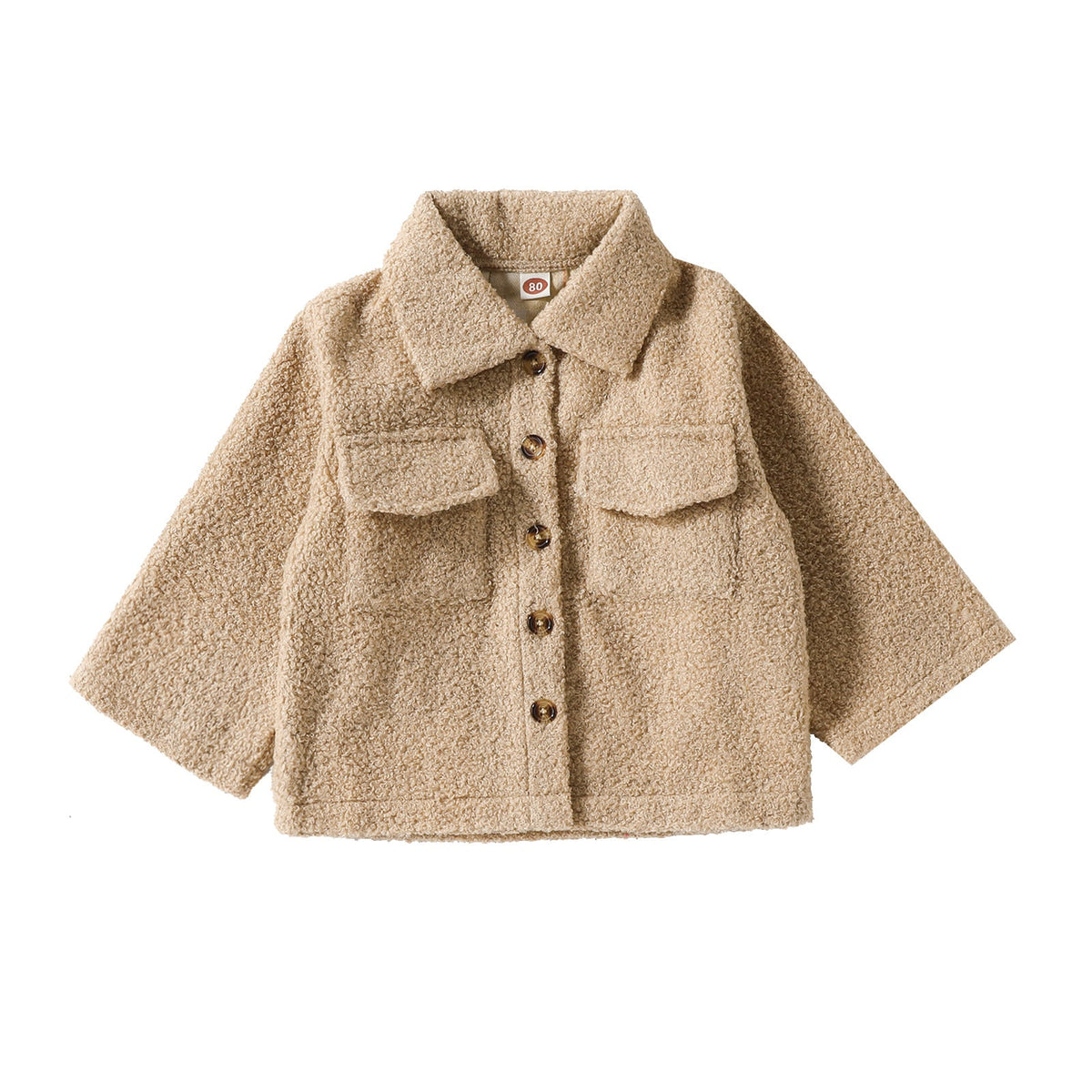 Kid Baby Boy Autumn Plush Plaid Double Sided Coat
