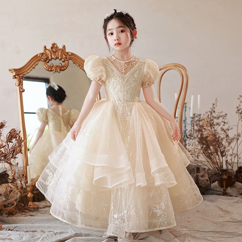 Kid Girl Princess Host Pengpengsha Piano Dresses
