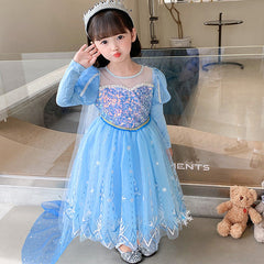 Kid Girl Frozen Aisha Long Sleeve Princess Dress