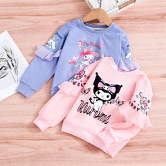 Kid Girl Blocking Stylish Kuromi Shirts Tops
