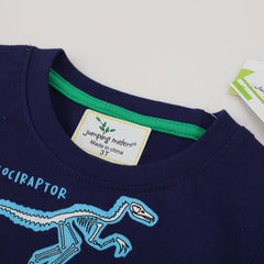Kid Boy Spring Glow-in-the-dark Dinosaur Short-sleeved  T-shirt Top