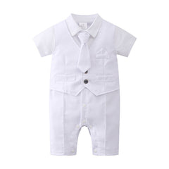 Baby Boy Suit Gentleman Short Sleeve Climbing Suit Rompers