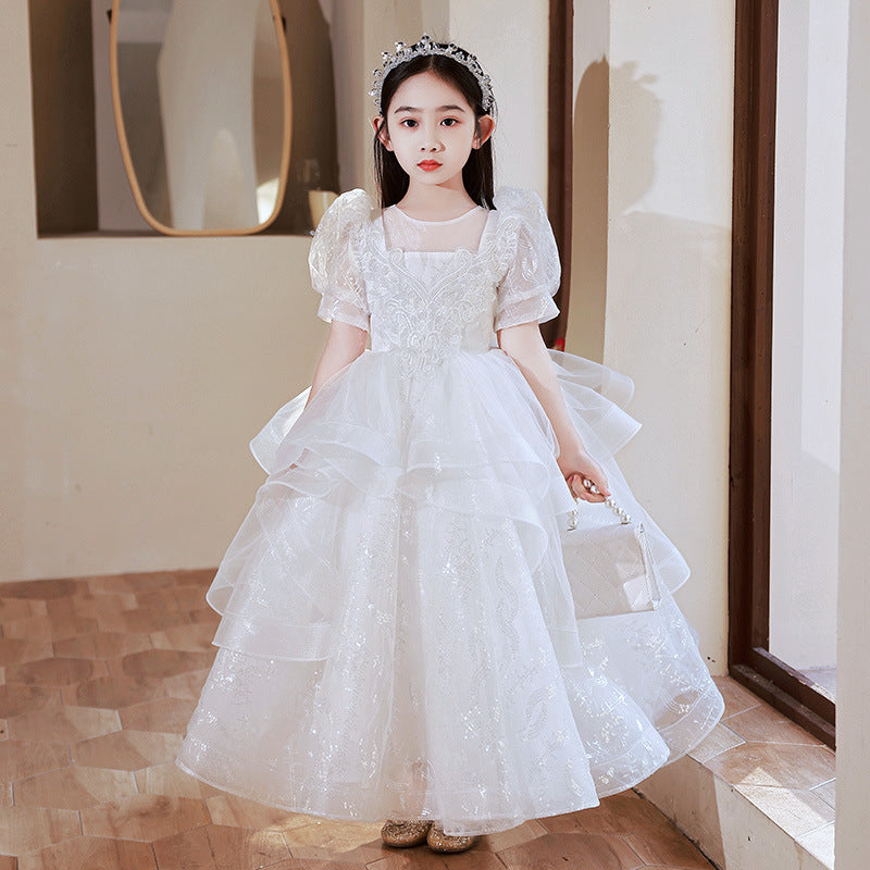 Kid Girl Princess Evening Host Birthday Piano Performance Dresses