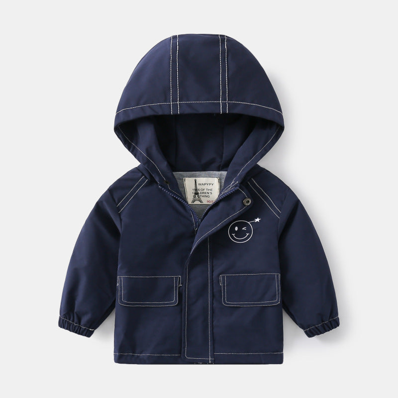 Kid Baby Boy Hooded Jacket Fall Zipper Jacket  Coat