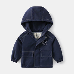 Kid Baby Boy Hooded Jacket Fall Zipper Jacket  Coat