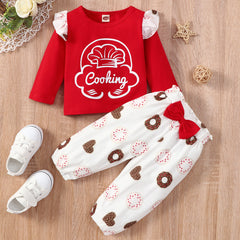 Baby Autumn Winter Donut Love White 2 Pcs Sets