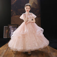 Kid Girl Catwalk Princess Flower Puffy Host Piano Dresses
