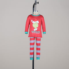 Family Parent-child Outfit Little Monster Print Christmas Autumn Pajamas Set