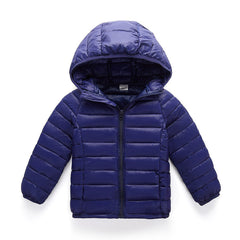 Kid Boy Girl Lightweight Down Cotton Jacket Warm Solid Coat