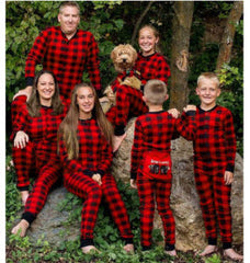 Family Matching Plaid Homewear Parent-child Pajamas