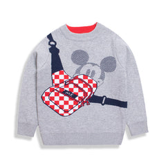 Kid Baby Boy Cartoon Round Neck Base Sweater