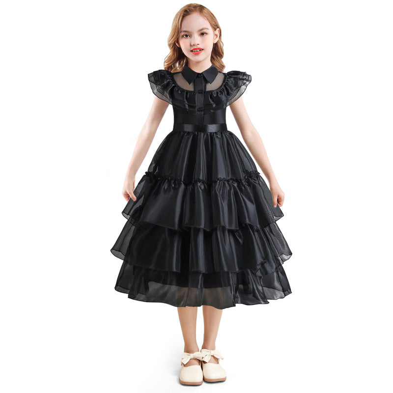 Girls Dress Fluffy Princess Dress Drama with The Ball Dress Dress Black Dress
