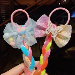 Kid Girl Cartoon Hair Accessories Candy Braided Hair Wig Headwears