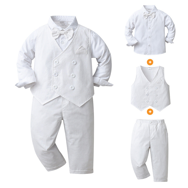 Kid Baby Boy British GentlemanAutumn Long Sleeve 3 Pcs Sets