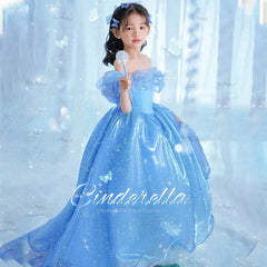 Kid Girl  Long Elegant Princess Evening Party Dresses
