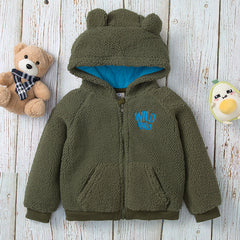 Baby Boys Zipper Cardigan Winter Cute Bear Furry Coat