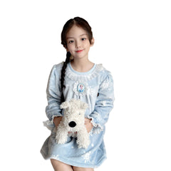 Girls' Home Clothes Princess Elsa Warm and Thick Flannel Princess Pajamas