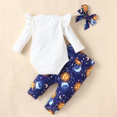 Baby Girl Autumn Long Sleeve Rainbow 3 Pcs Sets
