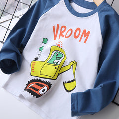 Kid Baby Boy Spring Round Neck Top Letter Print Shirt