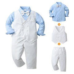 Kid Baby Boy British GentlemanAutumn Long Sleeve 3 Pcs Sets