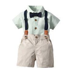 Baby Boy Suit Summer Short Sleeved Striped Fashion 2 Pcs Sets