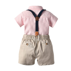 Baby Boy Suit Summer Short Sleeved Striped Fashion 2 Pcs Sets