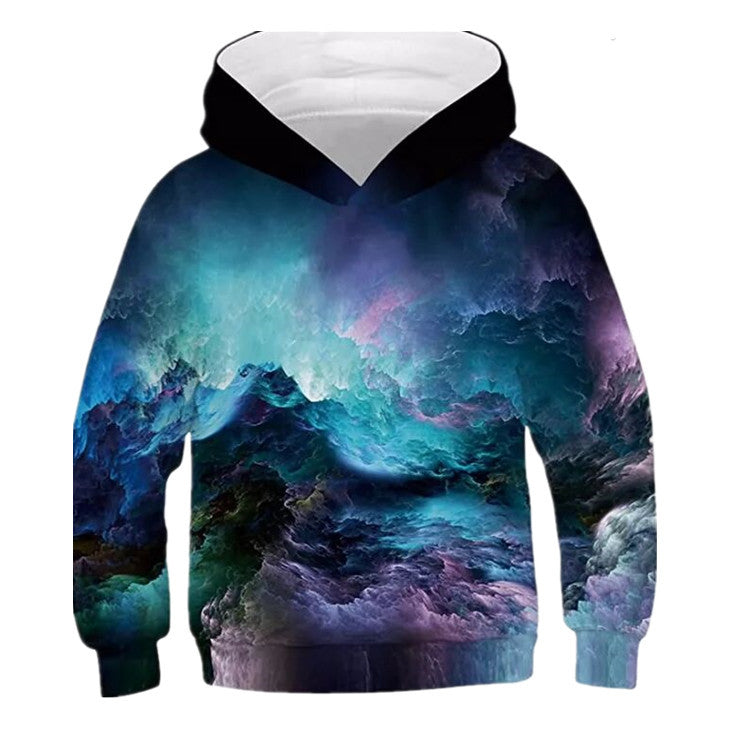 Kid Digital Starry 3D Printed Long Sleeve Hoodie