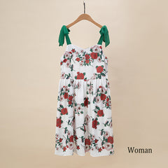 Family Matching Mother Daughter Strap Style Dress