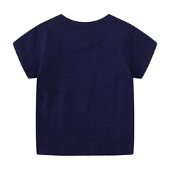 Kid Boy Spring Glow-in-the-dark Dinosaur Short-sleeved  T-shirt Top