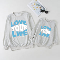 Family Matching Parent-child Father-son Round Neck Long Sleeves Shirts