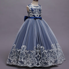 Kid Girl Princess Floral Lace Gown Sequins Gradual Change Dresses