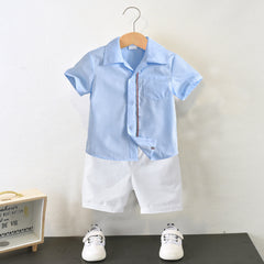 Baby Boys Casual Set Short Sleeve Handsome Summer Outfit 2 Pcs Sets