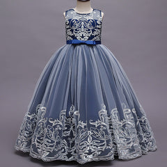 Kid Girl Princess Floral Lace Gown Sequins Gradual Change Dresses