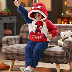 Kid Baby Boy Coral Velvet Winter Flannel Thickening Pajamas