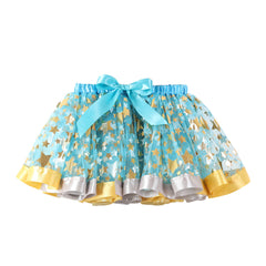 Kid Baby Girl Printed Star Mesh Tutu Lining Fluffy Skirts
