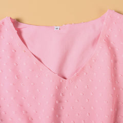 Family Matching Mother-daughter Pink Lovely Irregular Vacation Dresses