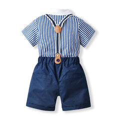 Baby Boy Khakis Suit Newborn Summer Crawl Suit 2 Pcs Sets