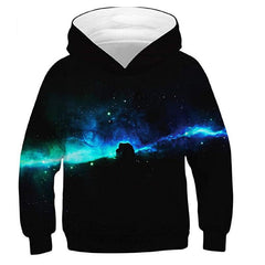 Kid Digital Starry 3D Printed Long Sleeve Hoodie