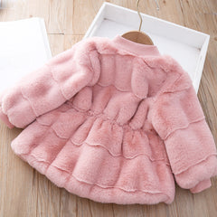 Winter New Girls Fashion Imitation Mink Fur Coat