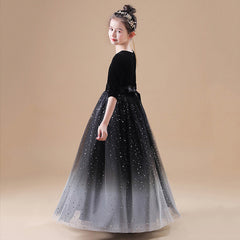 Kid Girl Birthday Host Velet Recite Princess Dresses
