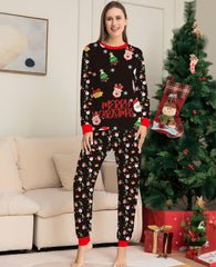 Family Printed Letter Christmas Parent Child Pajamas