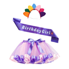 Kid Baby Girl Birthday Round Tutu Birthday Strap Skirts