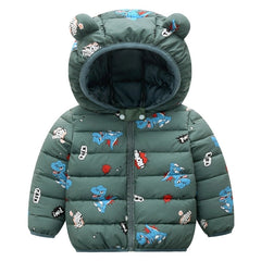 Winter Baby Toddler Animal Dinosaur Pattern Polka Dots Stars Print Coat