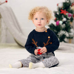 Winter Baby Boy Gir' Christmas Knitted Jumpsuits One Pieces Romper