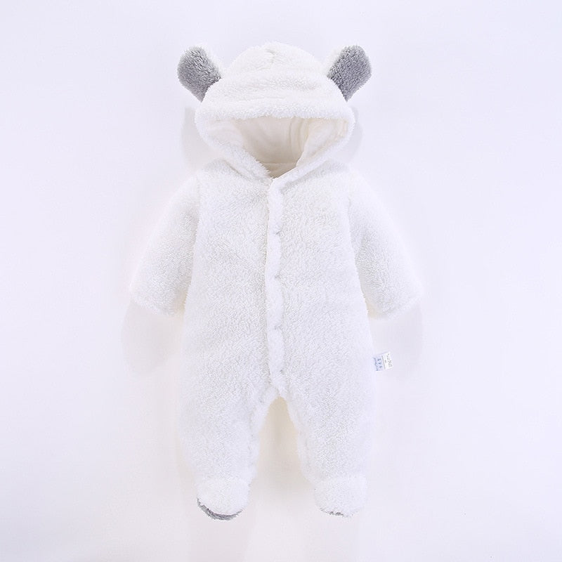 Baby Autumn Winter Cotton Casual Cute Bear Design Jumpsuit Romper