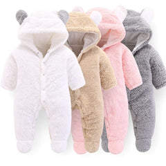 Baby Autumn Winter Cotton Casual Cute Bear Design Jumpsuit Romper
