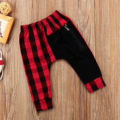 Kid Baby Boy Fashion Plaid Panty Harem Pants Trousers